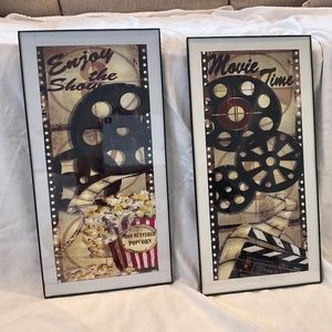 Movie Time & Enjoy the Show framed movie posters - 10” X 20”